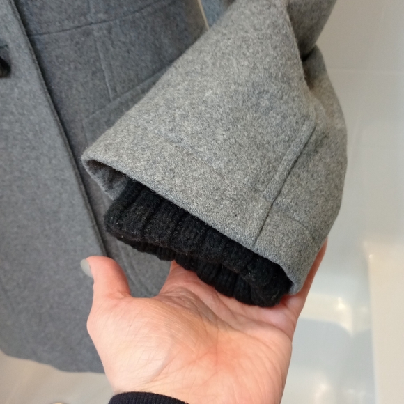 Calvin Klein Women's Grey & Black Wool Blend Pea Coat Size 6 - Picture 5 of 15